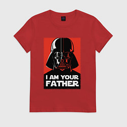 Футболка хлопковая женская Я твой отец дарт вейдер, цвет: красный