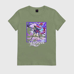 Футболка хлопковая женская Зеле, цвет: авокадо