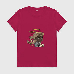 Футболка хлопковая женская Грустный колосок, цвет: маджента