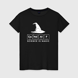 Женская футболка Gendalf science is magic