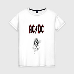 Футболка хлопковая женская AcDc - roook, цвет: белый