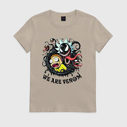 Футболка хлопковая женская We are Venom - fantasy meme, цвет: миндальный