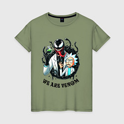 Женская футболка Venom slime and Rick - collaboration