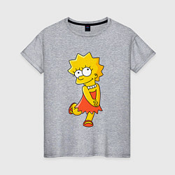 Футболка хлопковая женская Lisa Simpson, цвет: меланж