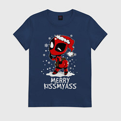 Женская футболка Deadpool - merry kiss my ass