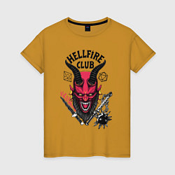 Футболка хлопковая женская Hellfire club demon, цвет: горчичный