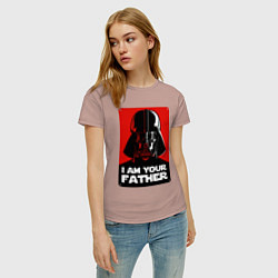Футболка хлопковая женская Darth Vader, цвет: пыльно-розовый — фото 2
