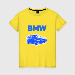 Женская футболка Blue bmw