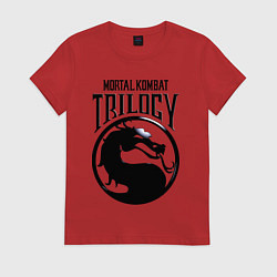 Футболка хлопковая женская Mortal kombat trilogy, цвет: красный