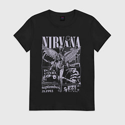 Футболка хлопковая женская Nirvana grunge, цвет: черный