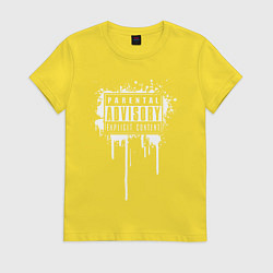 Футболка хлопковая женская Ненормативная лексика - откровенный контент, цвет: желтый