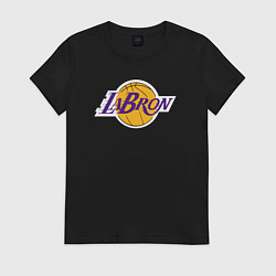 Футболка хлопковая женская LaBron Lakers, цвет: черный