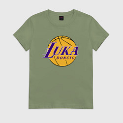 Футболка хлопковая женская Luka Doncic Lakers, цвет: авокадо
