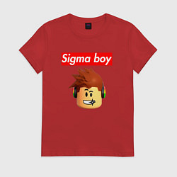 Женская футболка Sigma boy roblox head - мем Роблокс Сигма бой