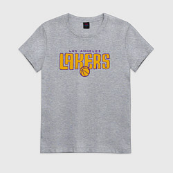 Футболка хлопковая женская Team Los Angeles Lakers, цвет: меланж