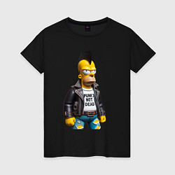 Женская футболка The harsh Homer Simpson - punks not dead