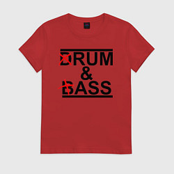 Футболка хлопковая женская Drum and bass color, цвет: красный