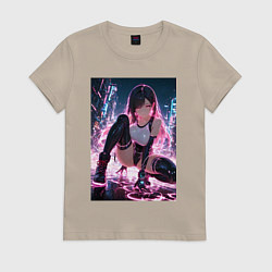 Женская футболка Тифа Локхарт из Final Fantasy VII в стиле киберпан