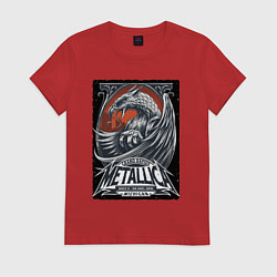 Футболка хлопковая женская Metallica - Michigan playbill Grand rapids, цвет: красный