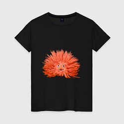 Женская футболка Сartoon monster fluffy orange