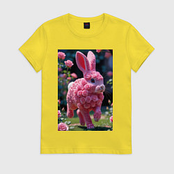 Женская футболка Кролик из роз