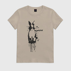 Футболка хлопковая женская Banksy bunny, цвет: миндальный