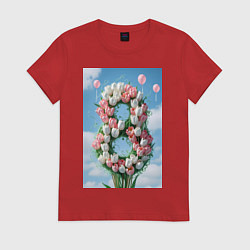 Женская футболка Тюльпаны к 8 марта