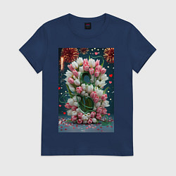 Женская футболка Тюльпаны к празднику 8 марта