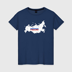 Женская футболка Россия карта