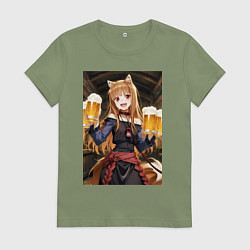 Женская футболка Волчица Холо с кружками пива