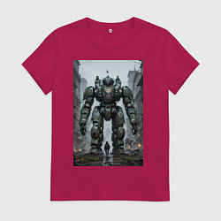 Женская футболка Конвой роботов в городе