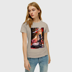 Футболка хлопковая женская Марин Китагава косплей ведьмочки, цвет: миндальный — фото 2