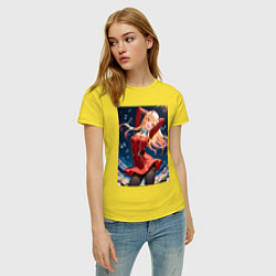 Футболка хлопковая женская Марин Китагава косплей 002 Darling in the Franxx, цвет: желтый — фото 2