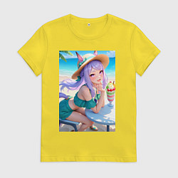 Женская футболка Девушка-пони кушает мороженое