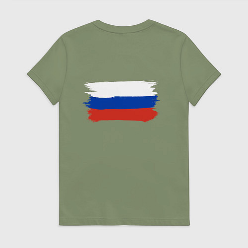 Женская футболка Флаг россии нарисованный / Авокадо – фото 2