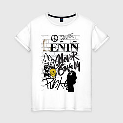 Женская футболка Lenin граффити