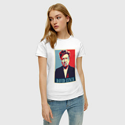Футболка хлопковая женская David Lynch, цвет: белый — фото 2