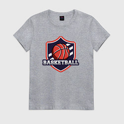 Футболка хлопковая женская Basketball sport, цвет: меланж