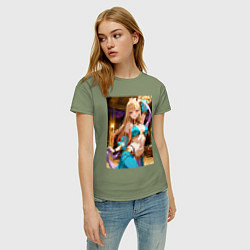 Футболка хлопковая женская Марин Китагава косплей восточный танец, цвет: авокадо — фото 2