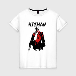 Футболка хлопковая женская Hitman - 47, цвет: белый