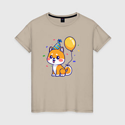 Женская футболка Праздничная собачка