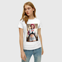 Футболка хлопковая женская Джесси и Мяут, цвет: белый — фото 2