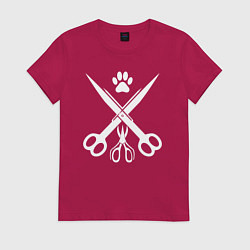Футболка хлопковая женская Ветеринарная помощь, цвет: маджента