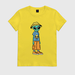 Женская футболка Инопланетянин в шляпе