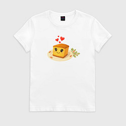Женская футболка Пироженка на тарелке