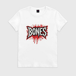Футболка хлопковая женская Логотип Bones, цвет: белый