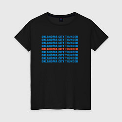 Футболка хлопковая женская Oklahoma City Thunder tag, цвет: черный