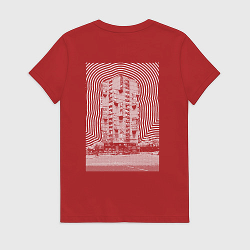 Женская футболка Sample toblerone tower / Красный – фото 2