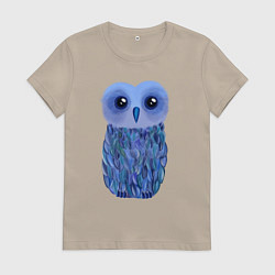 Женская футболка Сова - вселенная внутри - живопись
