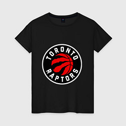 Футболка хлопковая женская Торонто Рэпторс - лого, цвет: черный